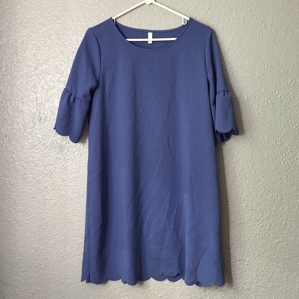 6/$20 + Pink Blush Scalloped Dress